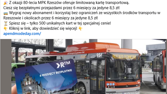 Ostrzeżenie dla mieszkańców Rzeszowa. Fałszywe informacje o darmowych biletach autobusowych krążą w sieci!