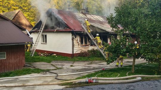 Pożar budynku mieszkalnego w regionie. Na miejscu działało osiem zastępów straży