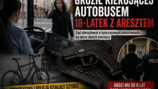 „Wycelował w kierującą autobusem”. 18-latek z aresztem po groźbach w centrum Rzeszowa