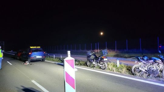 Wypadek na S19 pod Sokołowem Młp. Zderzyły się trzy motocykle i samochód osobowy. 3 osoby ranne!