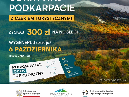 300 zł na wypoczynek na Podkarpaciu. 6 października rusza II tura czeków turystycznych