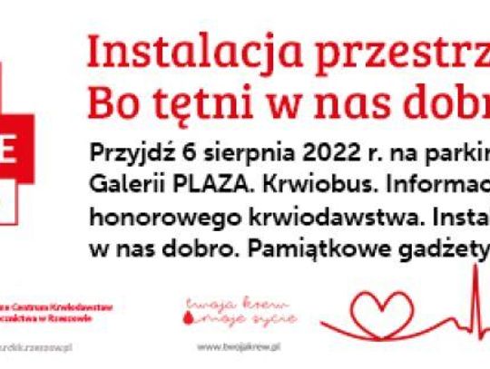 "Bo tętni w nas dobro" - krwiobus przy C.H. PLAZA Rzeszów