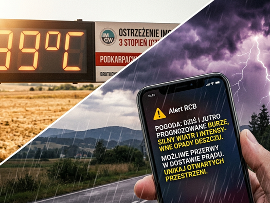 Ekstremalny upał i groźne nawałnice. Na Podkarpaciu obowiązuje czerwony alert IMGW i ostrzeżenie RCB