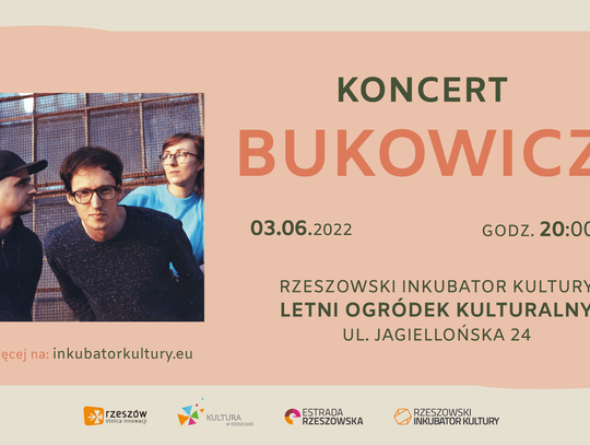 Estrada Rzeszowska zaprasza na kolejny koncert w Letnim Ogródku Kulturalnym - 3 czerwca zagra Bukowicz