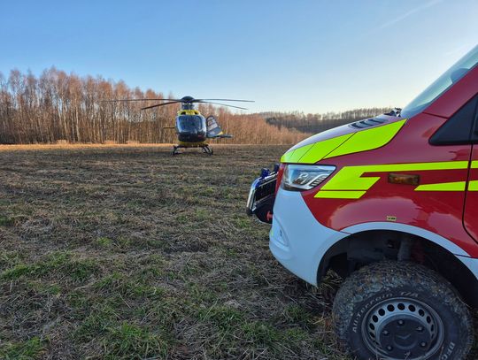 Groźny wypadek  14-latka na hulajnodze. Trafił śmigłowcem LPR do szpitala w Rzeszowie