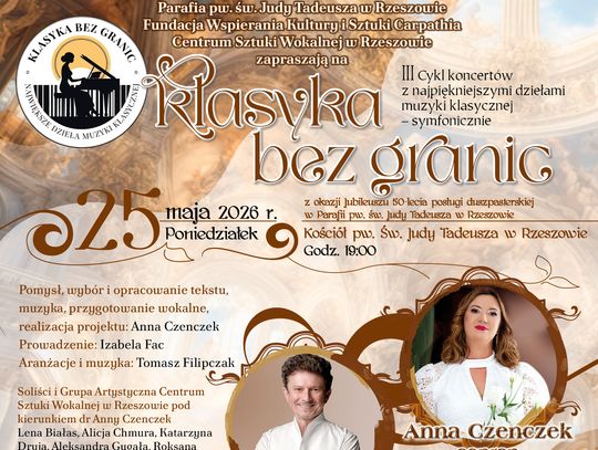 „Klasyka bez granic” wraca na Podkarpacie. Wielkie dzieła muzyki klasycznej zabrzmią symfonicznie w świątyniach regionu