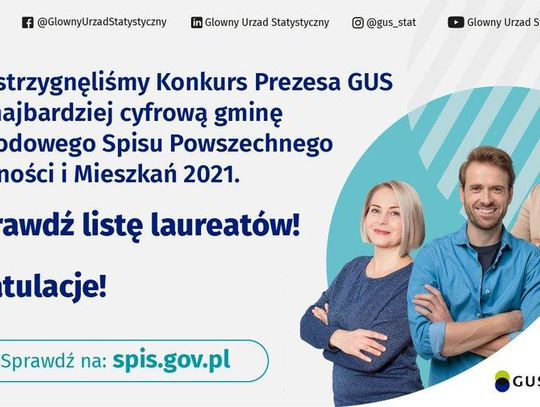 Konkurs na najbardziej cyfrową gminę Narodowego Spisu Powszechnego Ludności i Mieszkań został rozstrzygnięty