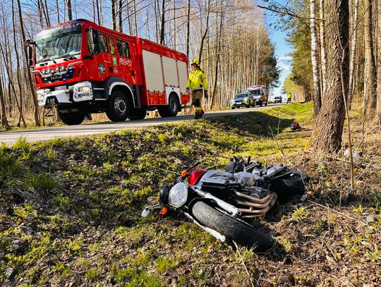 Niespokojna Wielka Niedziela na Podkarpaciu: wypadek motocyklisty w Kupnie
