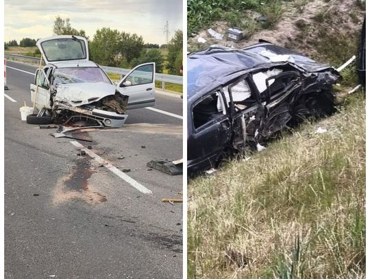 Pijany kierowca na S19. Zderzył się z Renault i wypadł z drogi