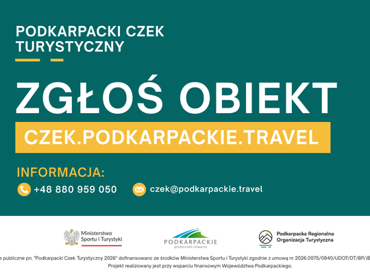 Podkarpacki Czek Turystyczny 2026. Ruszył nabór obiektów noclegowych