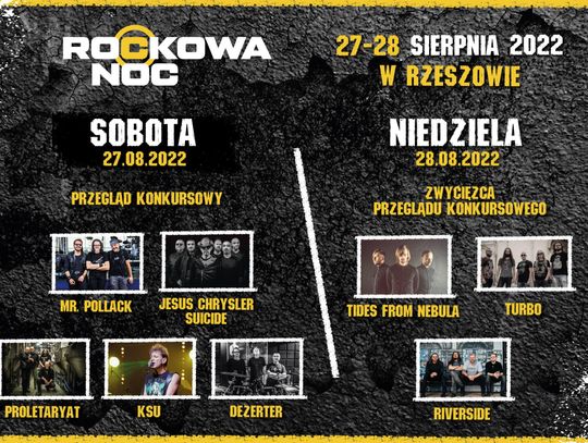 Rockowa Noc w Rzeszowie ogłosiła pełny line-up dwóch dni festiwalu i zapowiada dzień trzeci