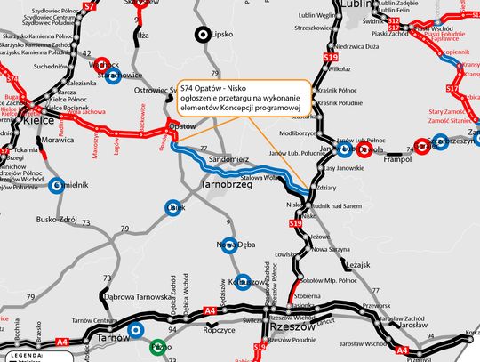 S74 Opatów – Nisko: rusza przetarg na wykonanie kluczowej koncepcji programowej
