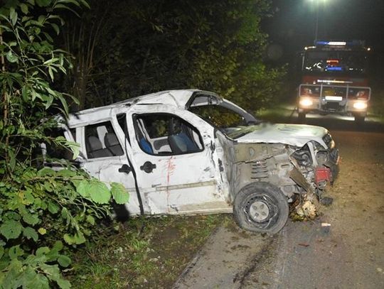 Samochód dachował, jedna osoba w szpitalu, kierowca zatrzymany