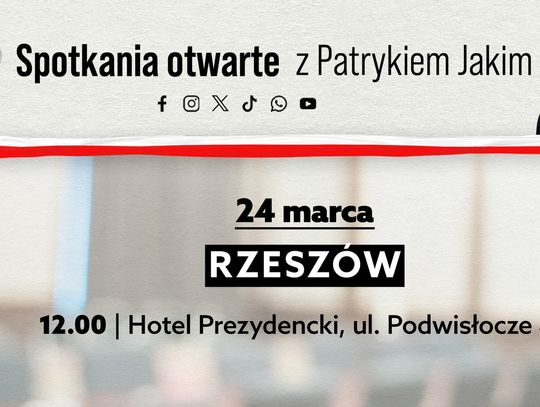 Spotkanie otwarte z Patrykiem Jakim w Rzeszowie