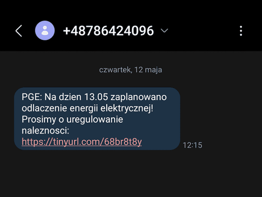 Uważajmy na fałszywe smsy od "PGE"