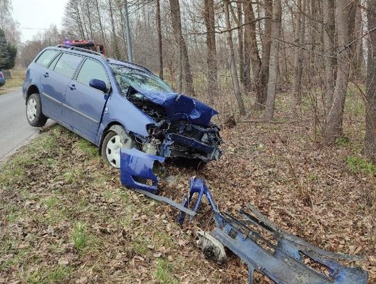 W Hoczowie toyota uderzyła w drzewo (zdjęcia)