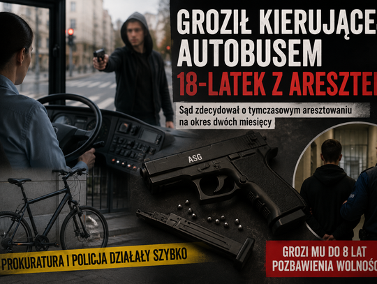 „Wycelował w kierującą autobusem”. 18-latek z aresztem po groźbach w centrum Rzeszowa
