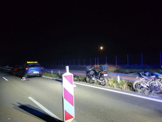Wypadek na S19 pod Sokołowem Młp. Zderzyły się trzy motocykle i samochód osobowy. 3 osoby ranne!