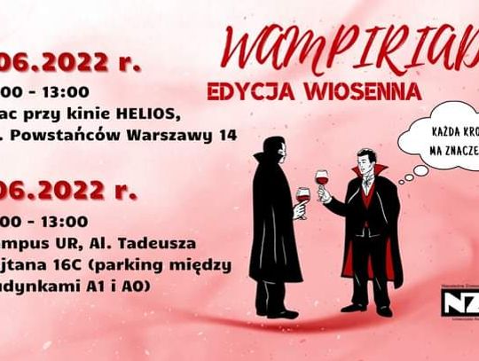 XIII edycja rzeszowskiej Wampiriady, czyli studenckiej akcji honorowego krwiodawstwa!