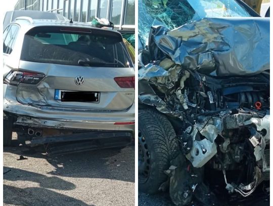 Zderzenie dwóch samochodów na A4. Dwie osoby poszkodowane