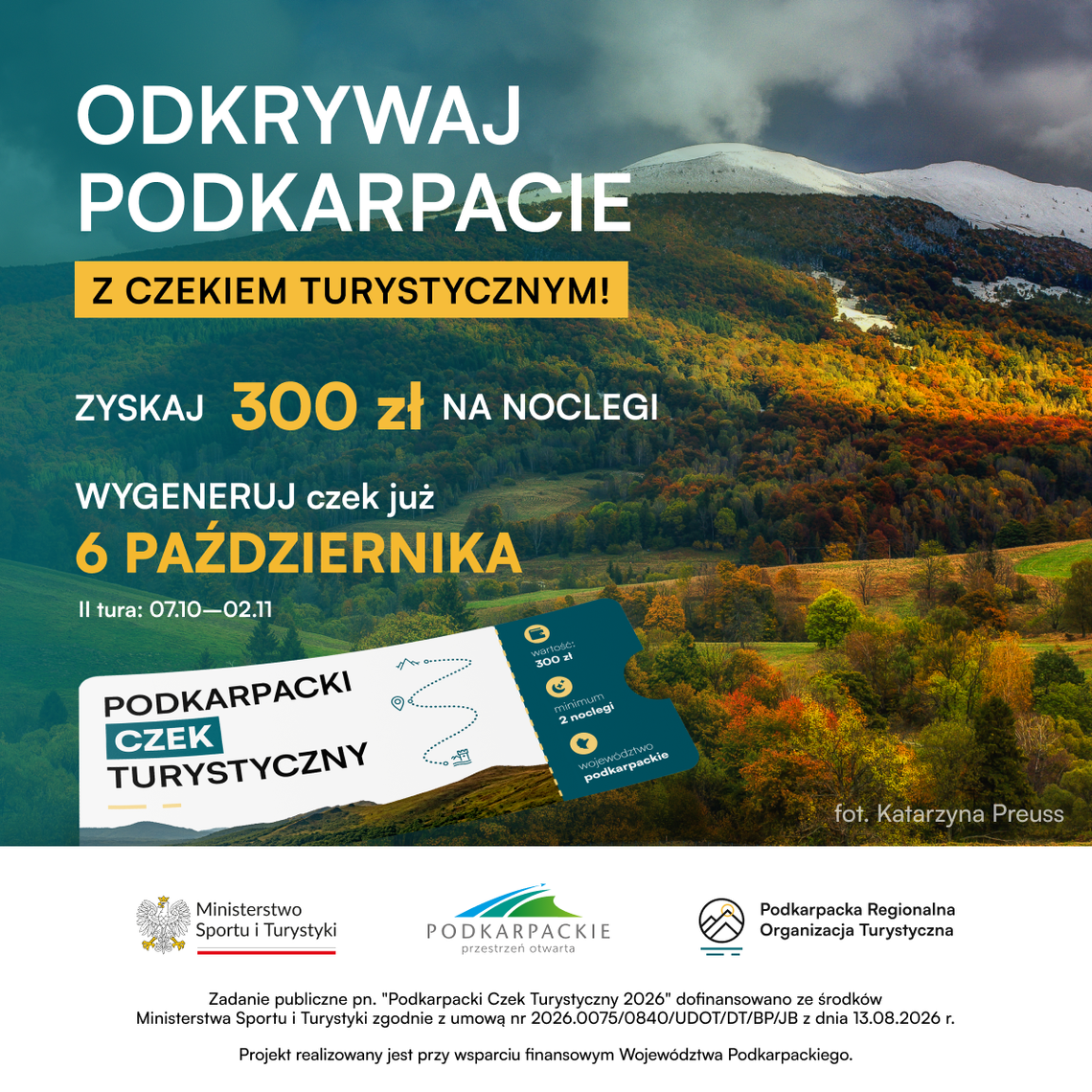 300 zł na wypoczynek na Podkarpaciu. 6 października rusza II tura czeków turystycznych 300 zł na wypoczynek na Podkarpaciu. 6 października rusza II tura czeków turystycznych