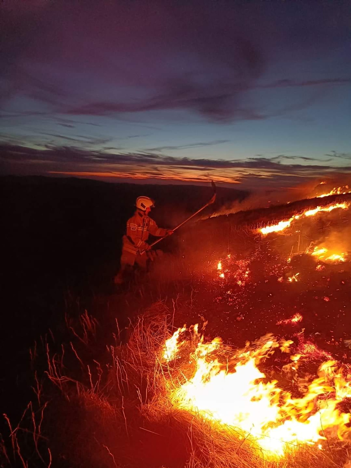 5 hektarów traw Połoniny Caryńskiej w ogniu. Strażacy jednak opanowali sytuację