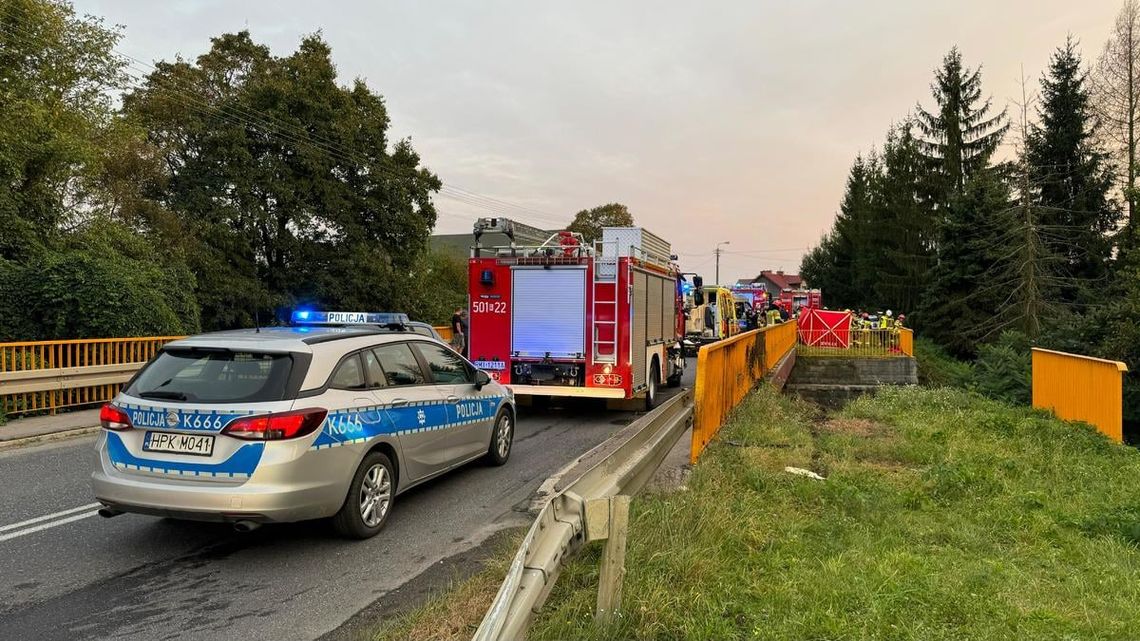 53-letni mężczyzna zjechał z drogi i wpadł do rzeki. Nie udało się go uratować