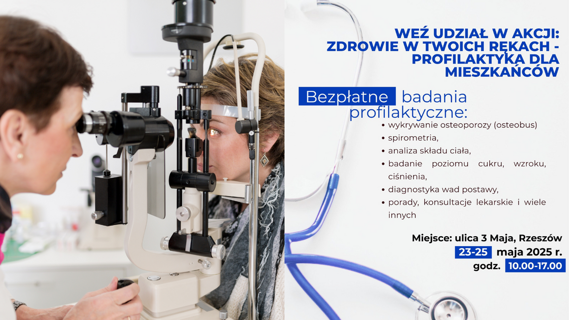 Bezpłatne badania dla mieszkańców Rzeszowa. Akcja „Zdrowie w Twoich rękach” już w maju