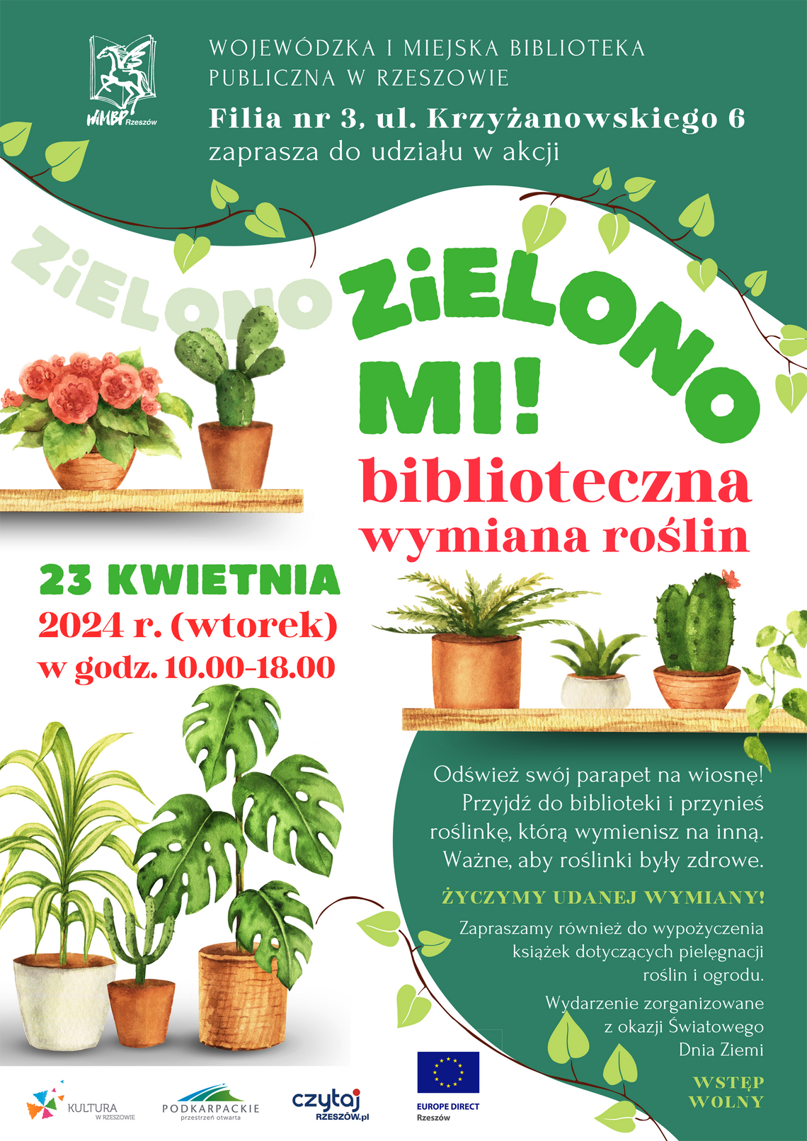 Biblioteczna wymiana roślin pod hasłem Zielono mi!