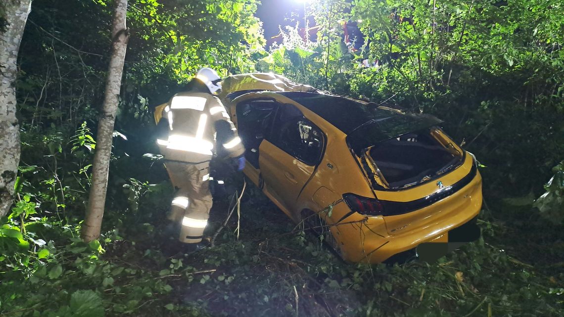 Elektryczny peugeot wpadł do rzeki. Dwoje młodych osób w szpitalu [ZDJĘCIA]