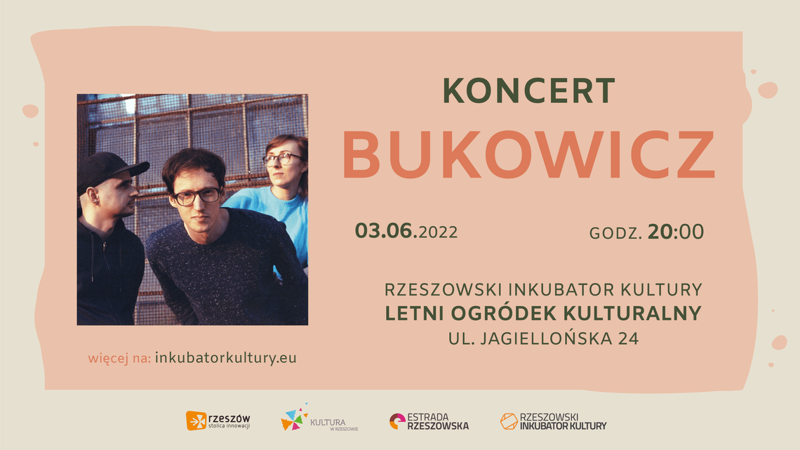 Estrada Rzeszowska zaprasza na kolejny koncert w Letnim Ogródku Kulturalnym - 3 czerwca zagra Bukowicz