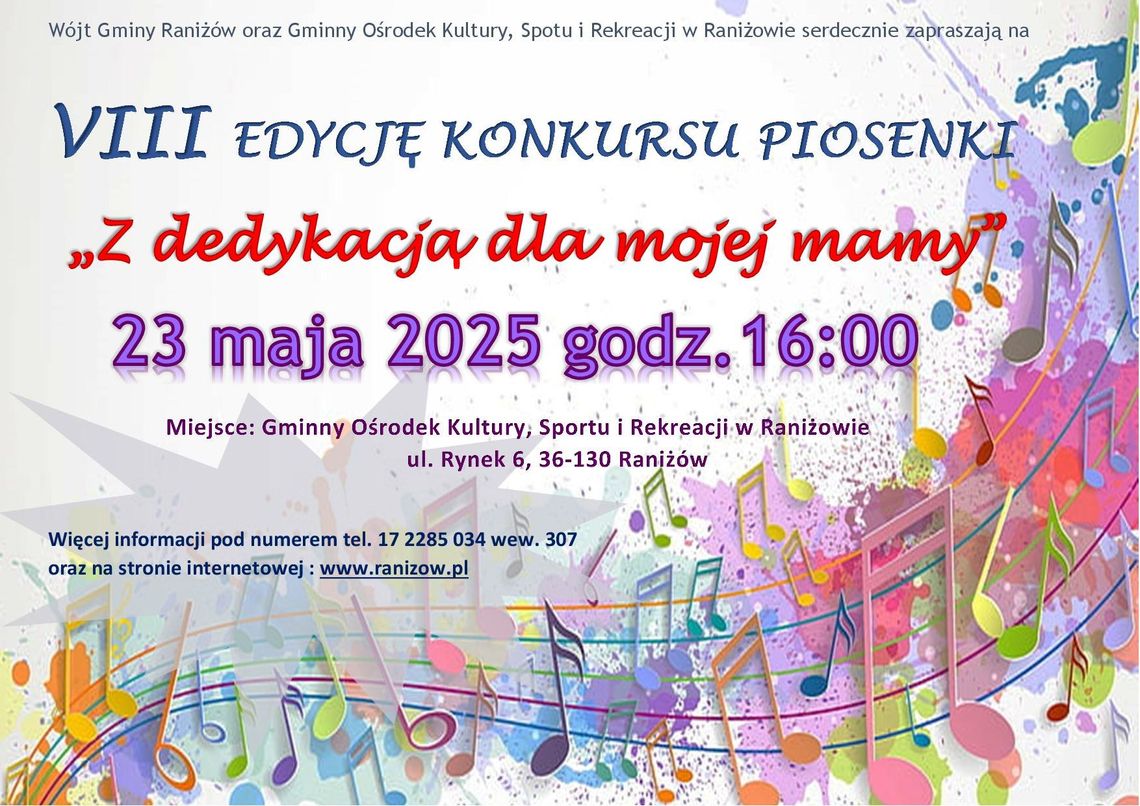 Gmina Raniżów świętuje Dzień Matki z artystycznymi konkursami dla dzieci i młodzieży