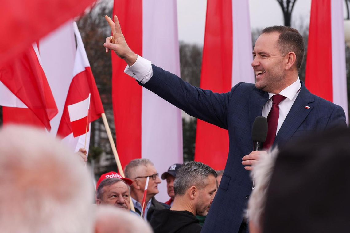 Karol Nawrocki, kandydat popierany przez PiS, w czwartek w Rzeszowie
