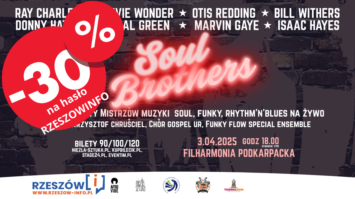 Koncert Soul Brothers w Filharmonii Podkarpackiej w Rzeszowie