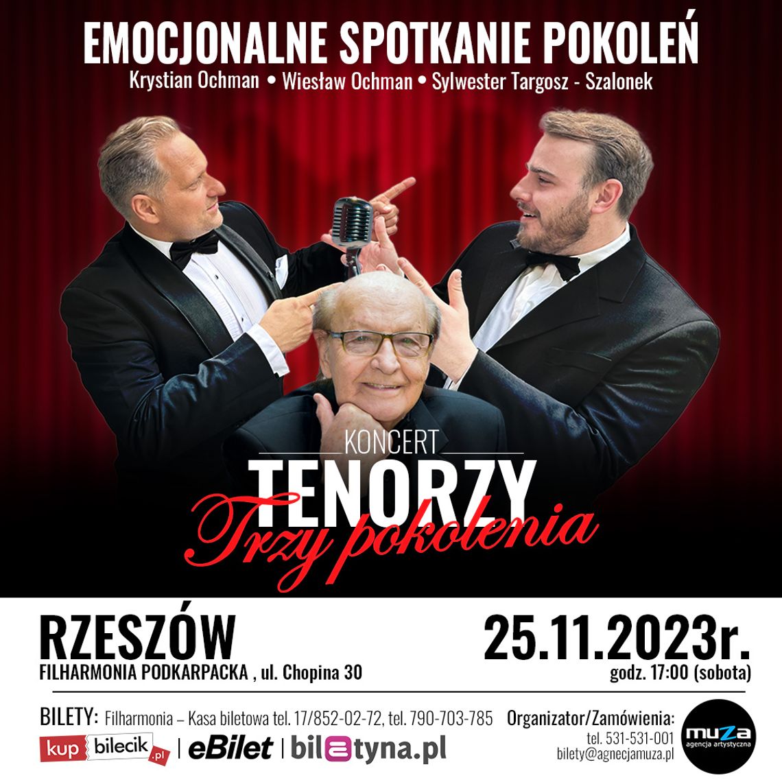 Koncert z orkiestrą „Tenorzy – trzy pokolenia” w Filharmonii Podkarpackiej w Rzeszowie