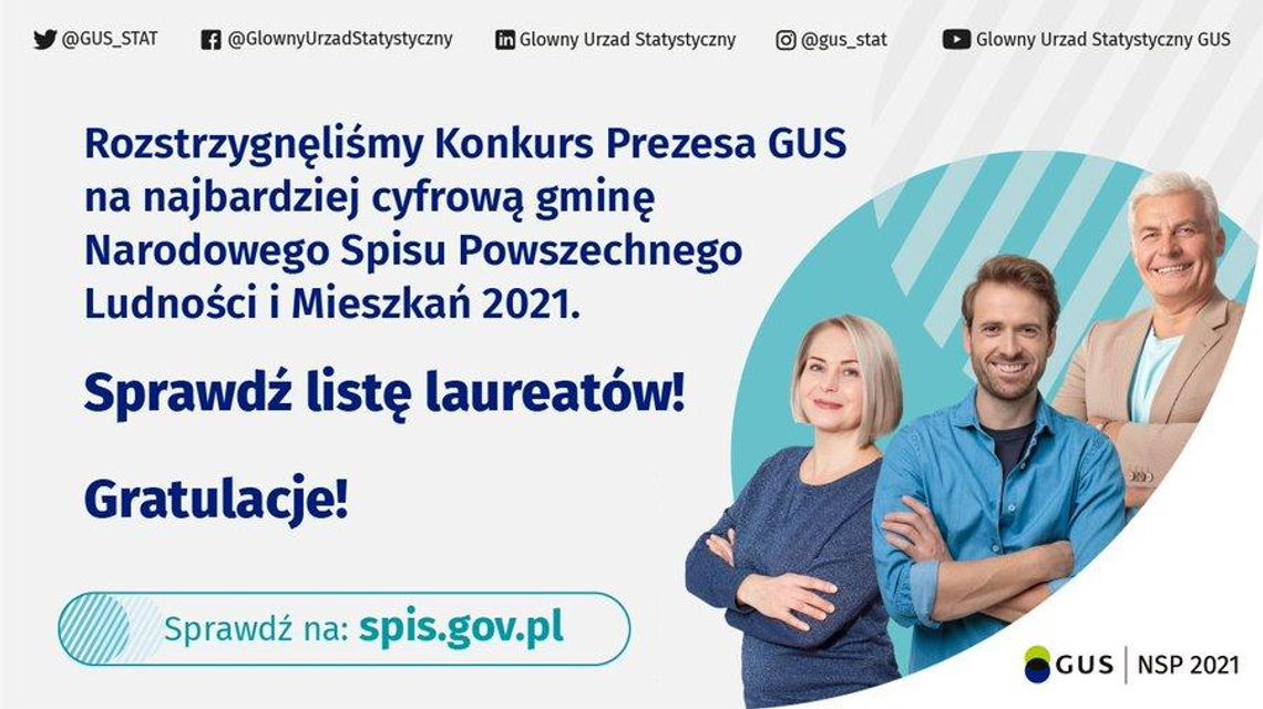 Konkurs na najbardziej cyfrową gminę Narodowego Spisu Powszechnego Ludności i Mieszkań został rozstrzygnięty