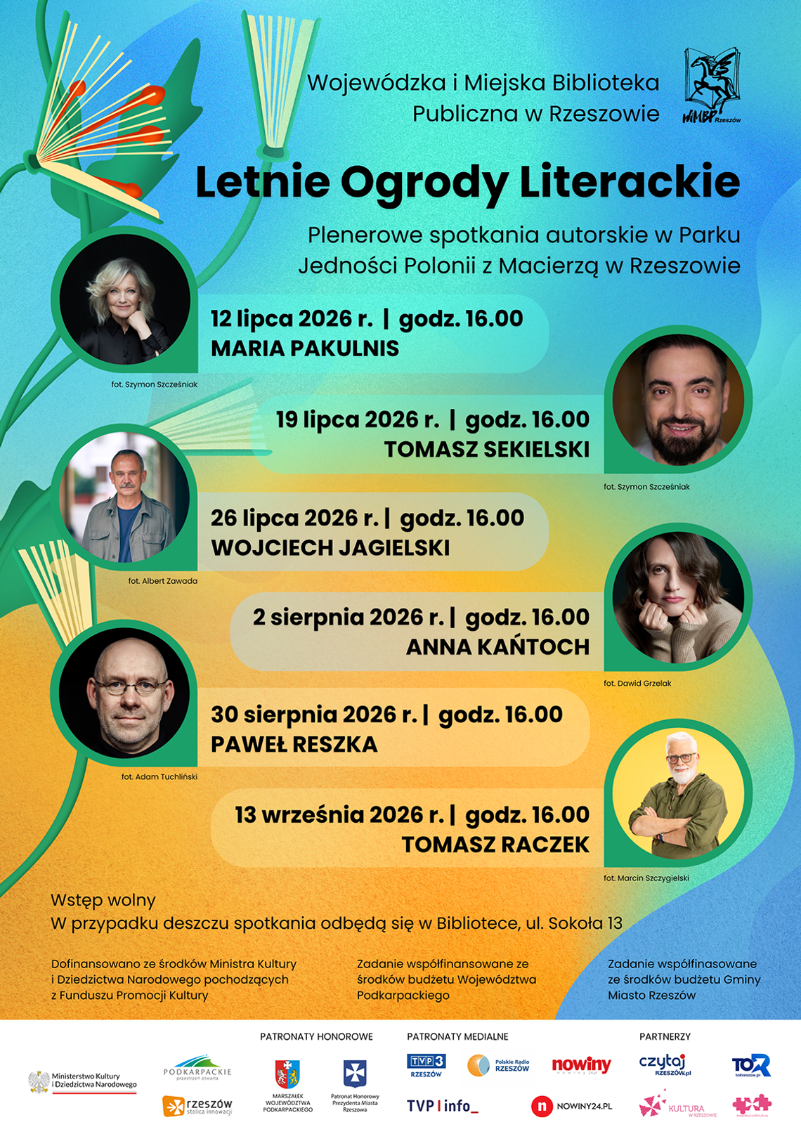 Letnie Ogrody Literackie 2026 – znakomici goście i letnie spotkania z literaturą w sercu Rzeszowa