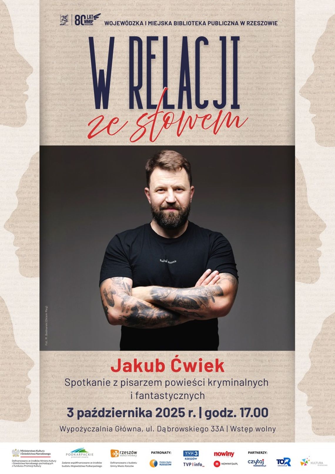 Miłośnik popkultury, który tworzy w różnych gatunkach. Spotkanie autorskie z Jakubem Ćwiekiem