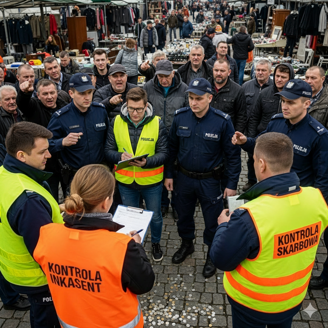 Niedzielna awantura na giełdzie w Sokołowie Młp. Interweniowała policja i pogotowie ratunkowe