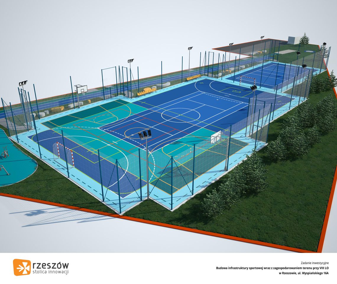 Nowoczesny kompleks sportowy powstanie przy VIII LO w Rzeszowie. Mamy wizualizacje!