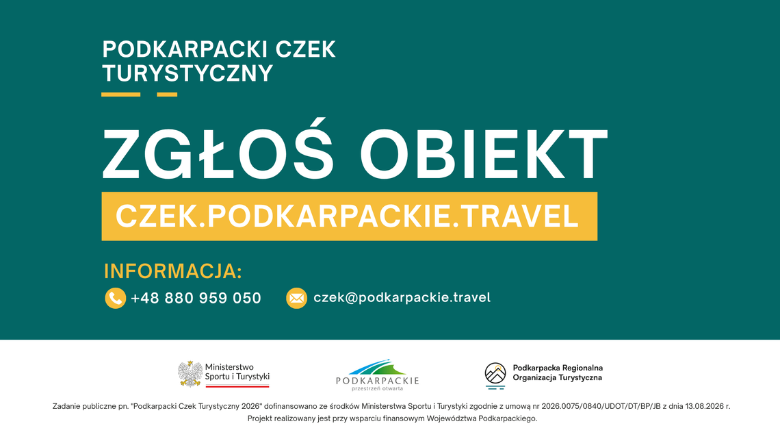 Podkarpacki Czek Turystyczny 2026. Ruszył nabór obiektów noclegowych Podkarpacki Czek Turystyczny 2026. Ruszył nabór obiektów noclegowych