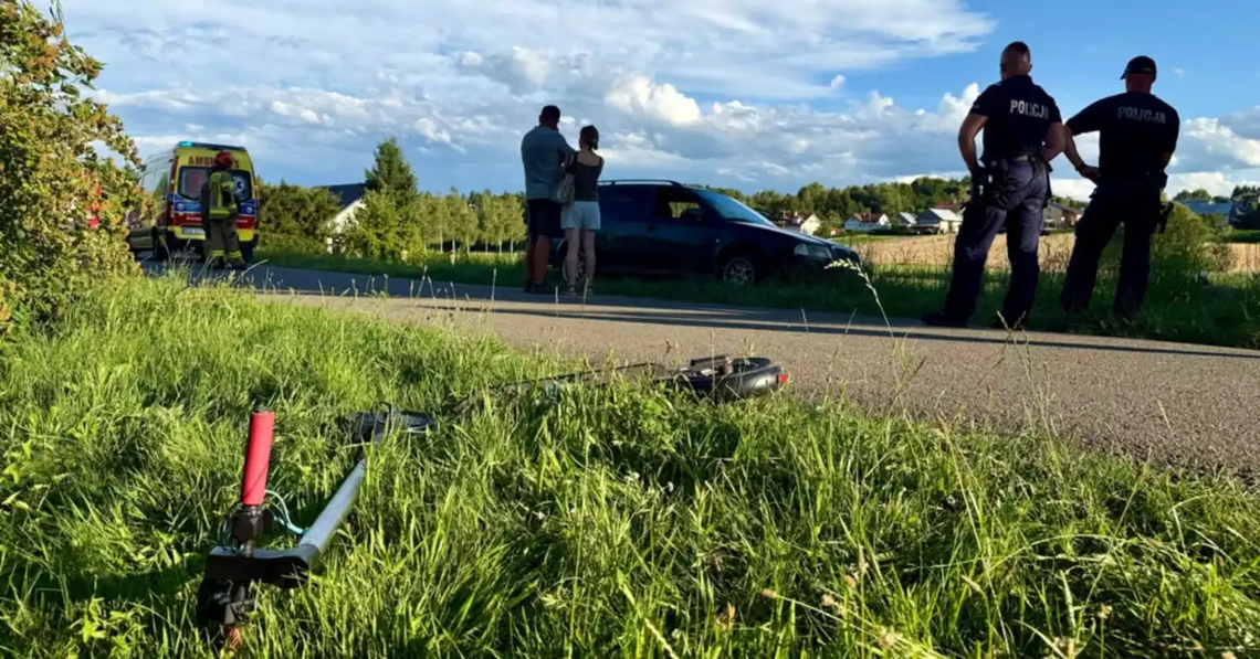 Poważny wypadek 15-latki na hulajnodze elektrycznej. Na miejscu lądował śmigłowiec LPR!