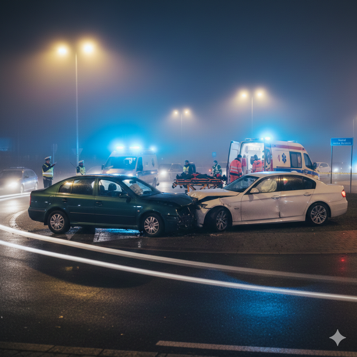 Poważny wypadek na rondzie Kuronia w Rzeszowie! Trzy osoby ranne!
