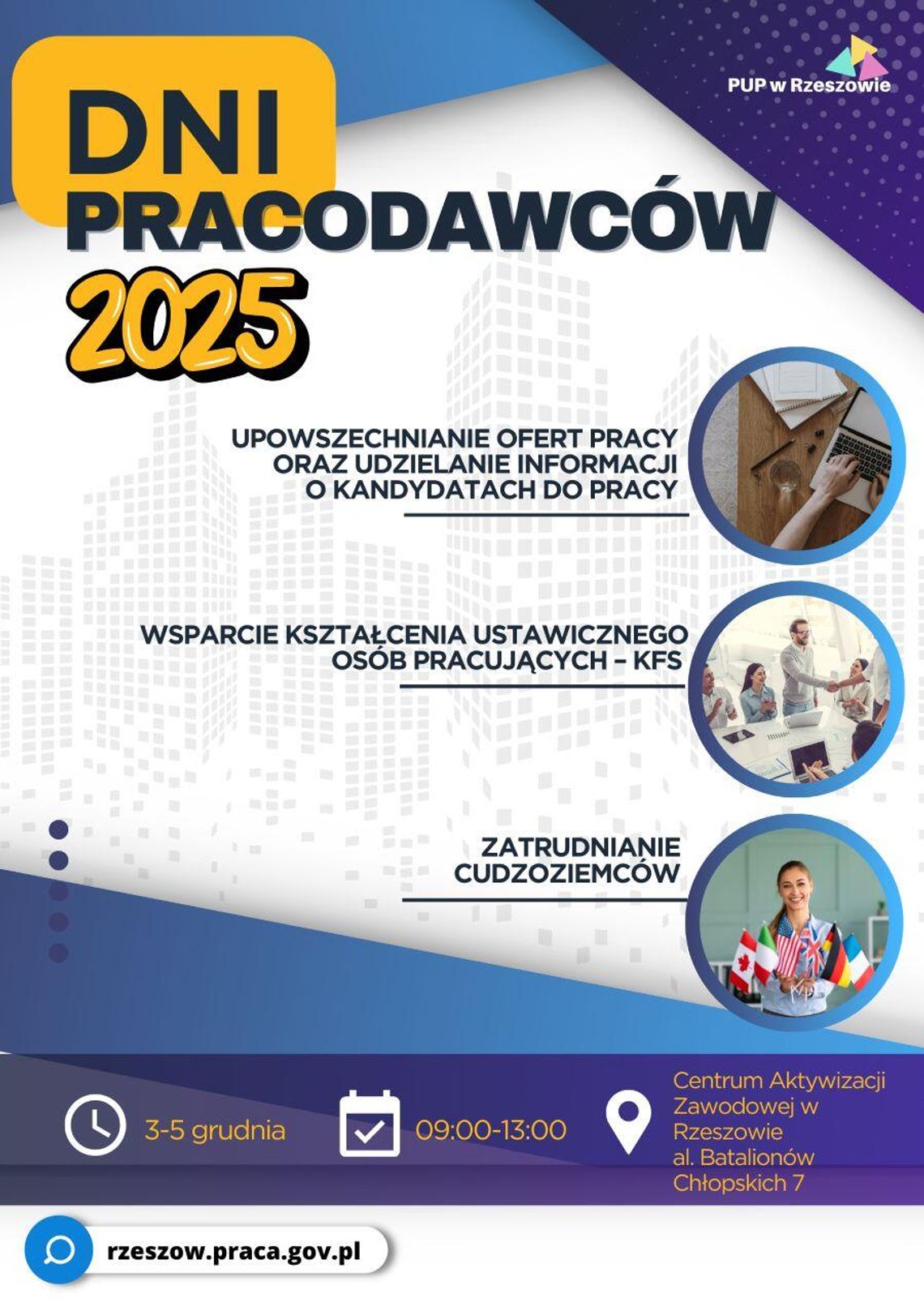 Powiatowy Urząd Pracy w Rzeszowie zaprasza pracodawców na trzydniowe konsultacje Powiatowy Urząd Pracy w Rzeszowie zaprasza pracodawców na trzydniowe konsultacje