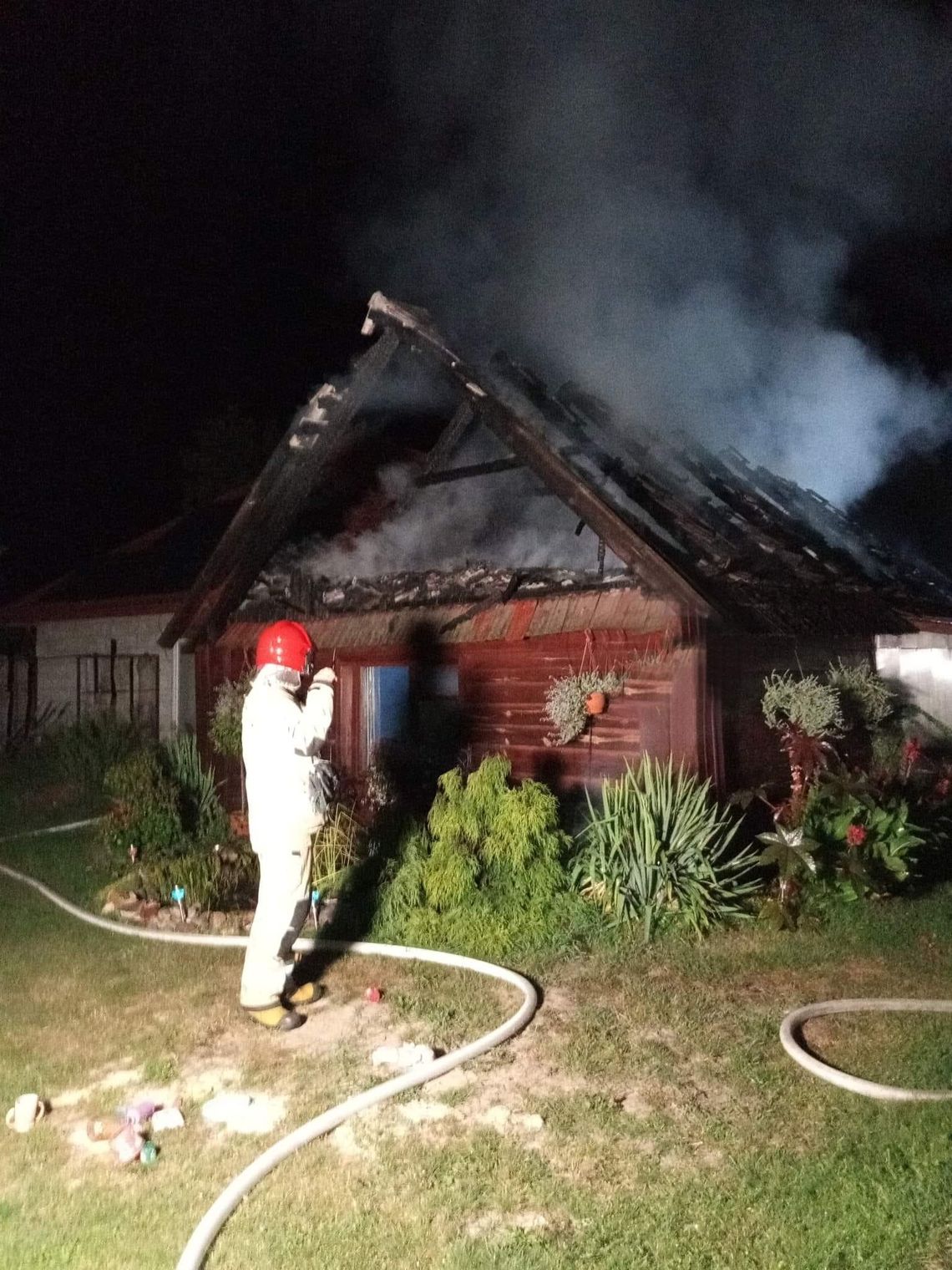 Pożar drewnianego domu w Rzeszowie