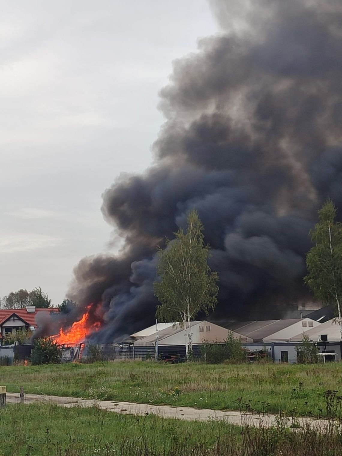 Pożar hali magazynowej w Tajęcinie pod Rzeszowem [FOTO] [VIDEO]