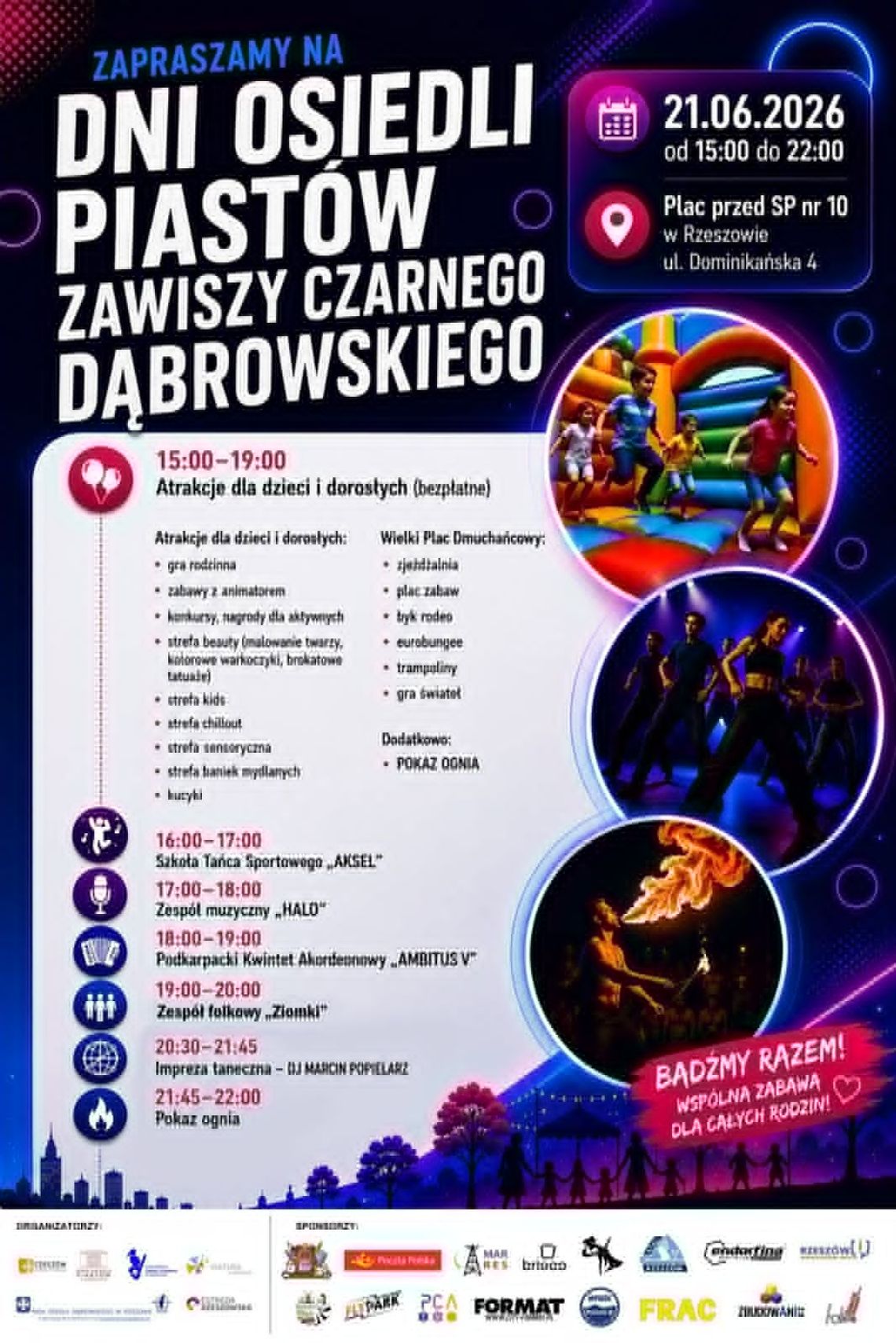 Przed nami wyjątkowe święto trzech rzeszowskich osiedli. Będzie mnóstwo atrakcji dla całych rodzin! Przed nami wyjątkowe święto trzech rzeszowskich osiedli. Będzie mnóstwo atrakcji dla całych rodzin!