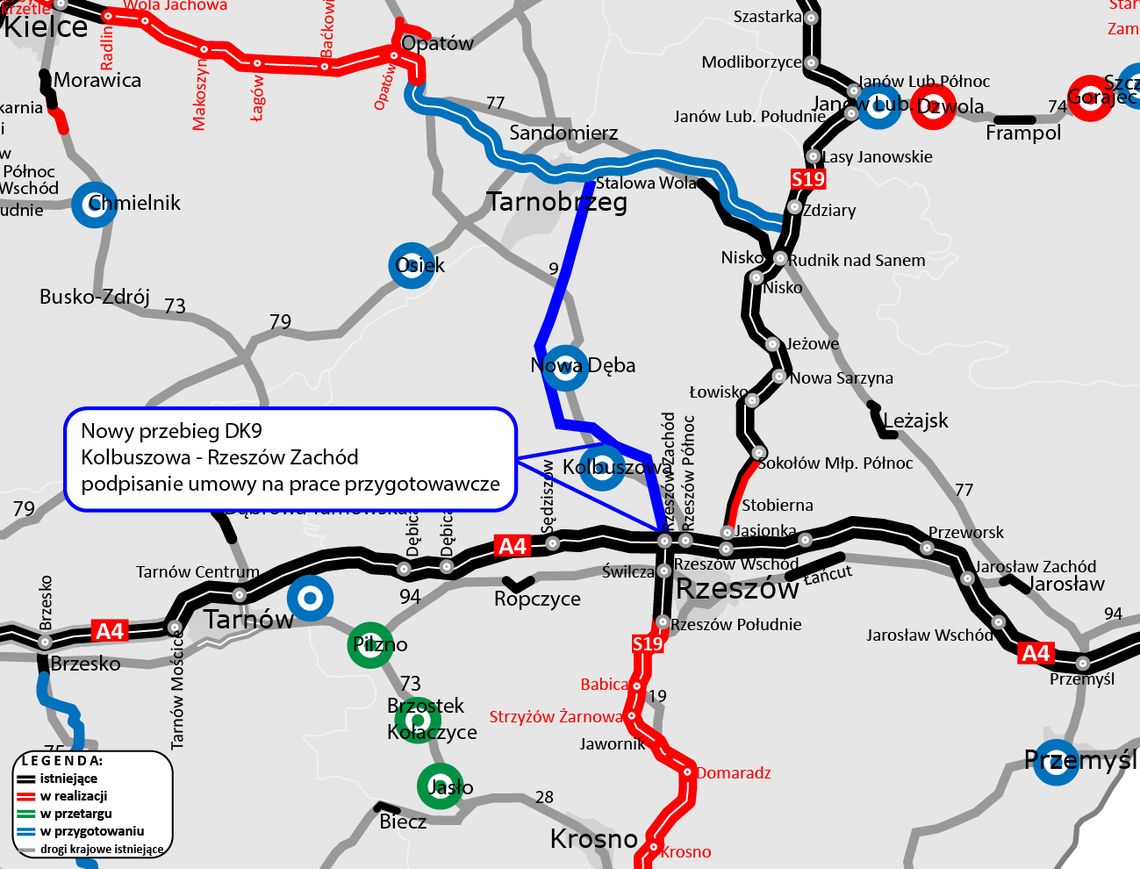 Ruszają prace nad nowym przebiegiem DK9 od Kolbuszowej do A4
