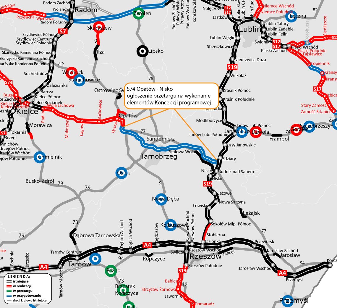 S74 Opatów – Nisko: rusza przetarg na wykonanie kluczowej koncepcji programowej S74 Opatów – Nisko: rusza przetarg na wykonanie kluczowej koncepcji programowej
