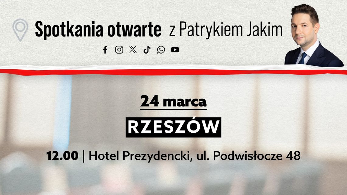 Spotkanie otwarte z Patrykiem Jakim w Rzeszowie